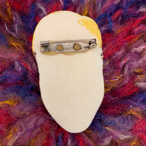 VINTAGE JEWELRY COLORFUL FACE BROOCH PIN - Picture 7 of 14